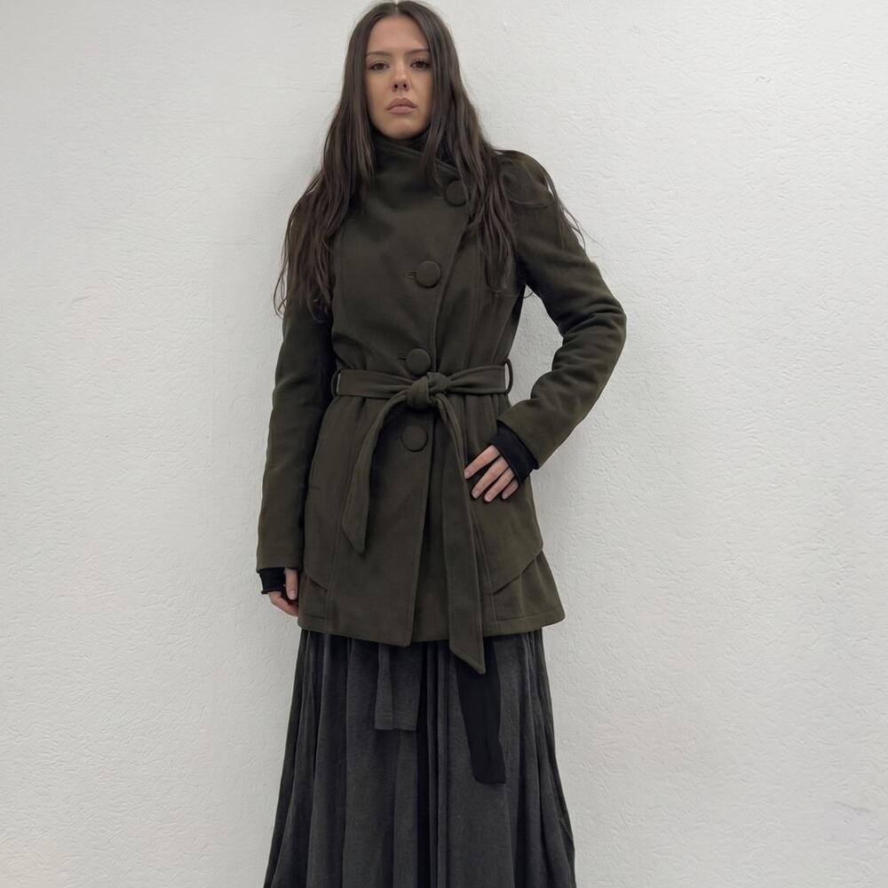 Archive Asymmetrical Wool Blazer Military Indie Sleaze - Picture 4 of 6